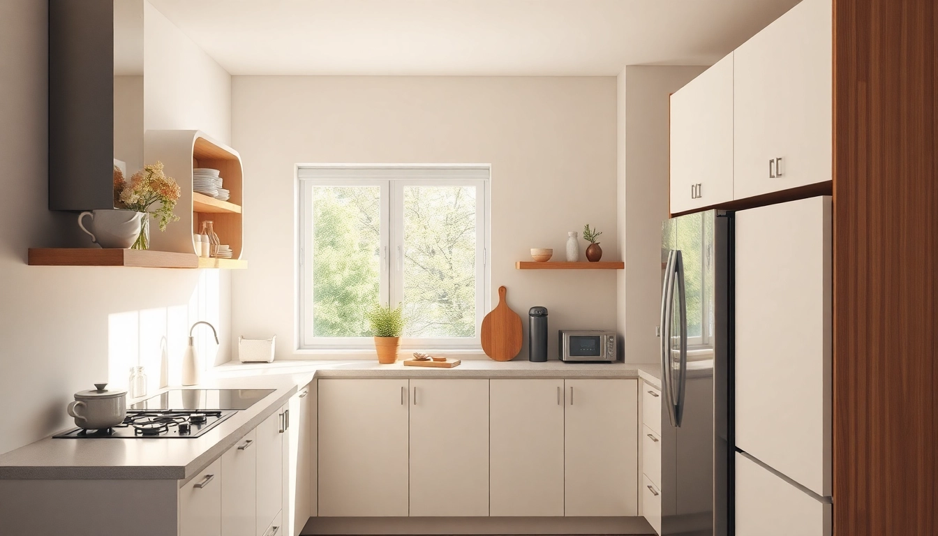Showcasing affordable kitchen appliances in a stylish modern kitchen design with natural lighting.