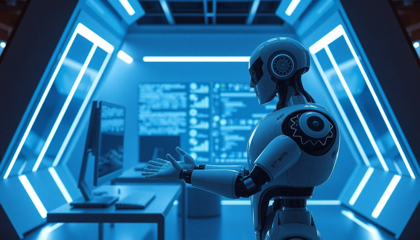 Agentic Human AI promotes collaboration between humans and autonomous machines in a futuristic workspace.
