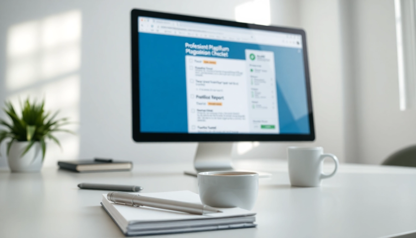 Interactive plagiarism checker tool interface showcasing detailed report features.
