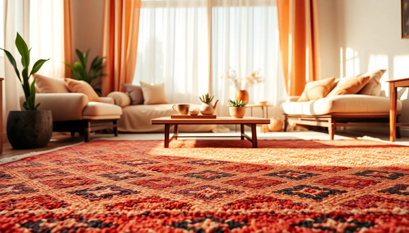 Showcasing a Boujaad vintage rug from https://labboho.com/collections/boujaad-vintage-rugs in a cozy living room setting.