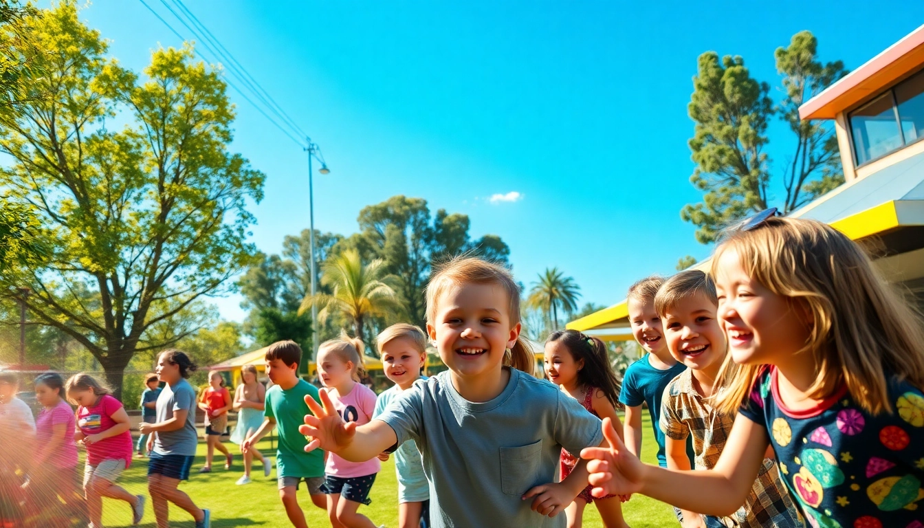 A vibrant wildfire event in Perth showcasing children engaged in various festivities.
