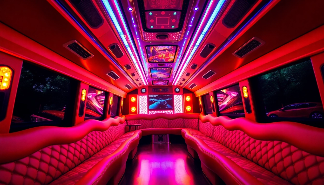 Ride in style with an Atlanta party bus featuring plush seating and vibrant lighting for unforgettable celebrations.