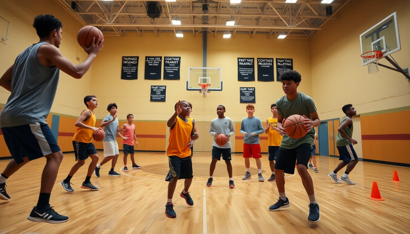 Engaged athletes participate in basketball training programs near me, showcasing skill development and teamwork.