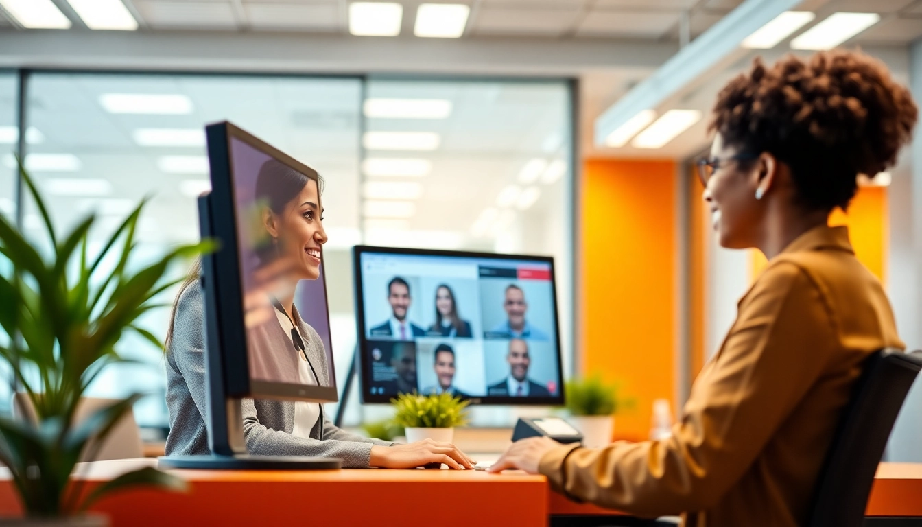 Customer service representative using 美洽客服系统 for effective communication with clients.
