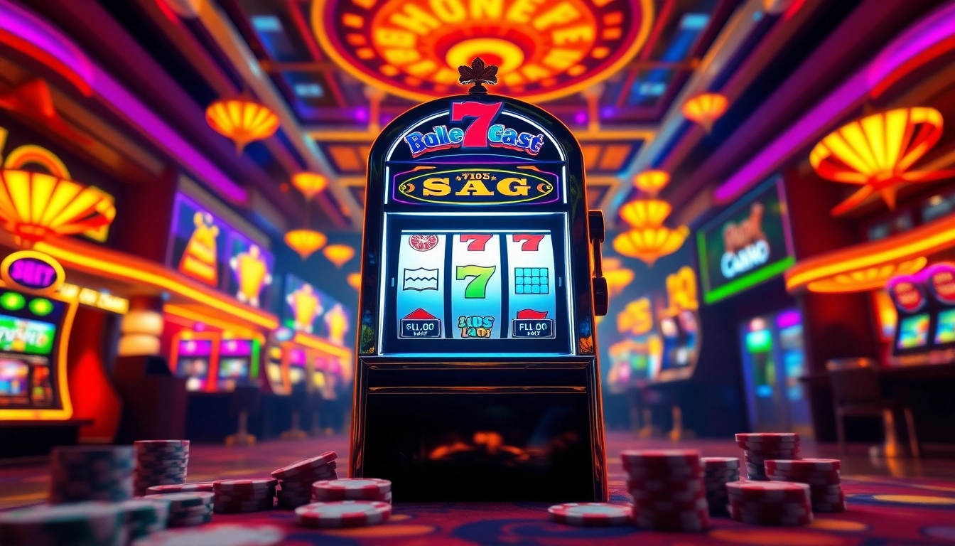 Bermain di https://batman138ss.com dengan mesin slot bersinar dan suasana kasino yang meriah.