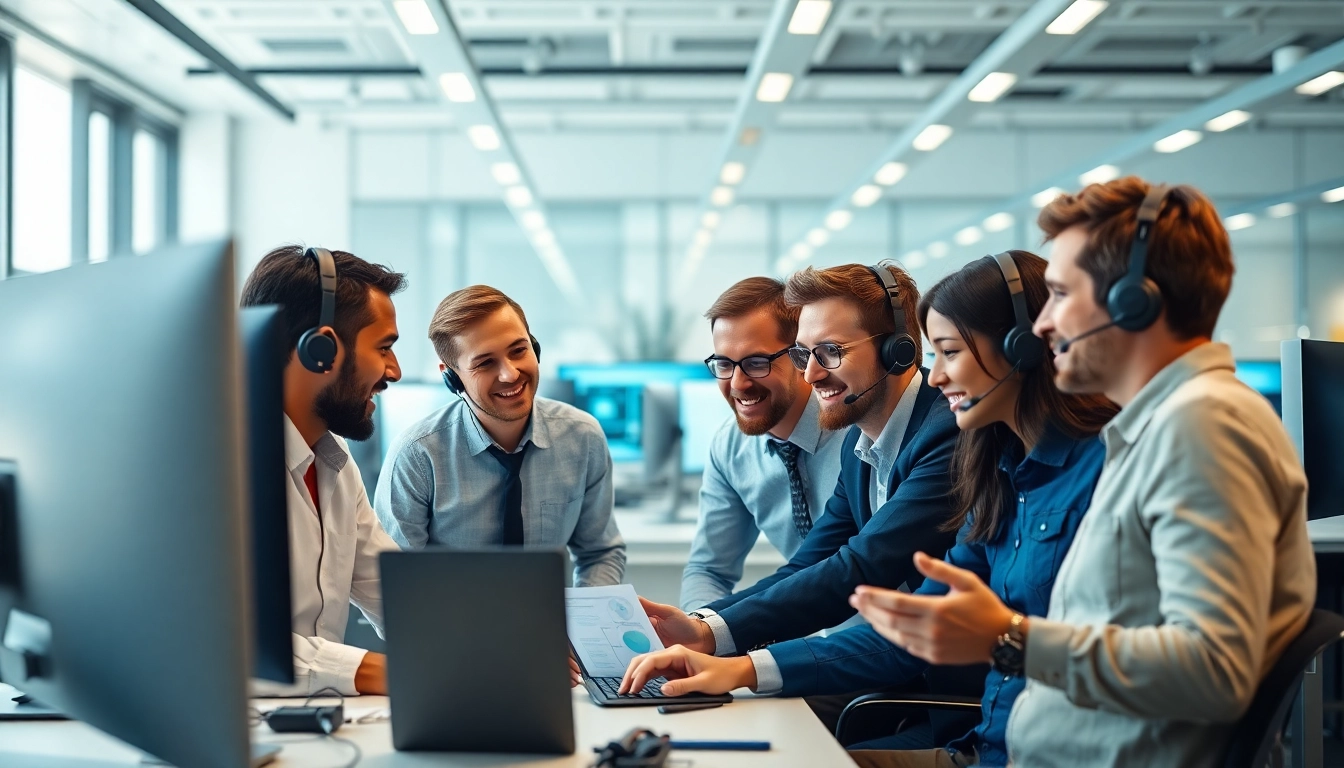 Provide managed it support services with a professional team collaborating in a modern office.