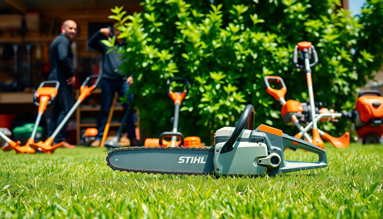 Stihl Gartengeräte im Einsatz für optimale Leistung und Effizienz in der Natur.