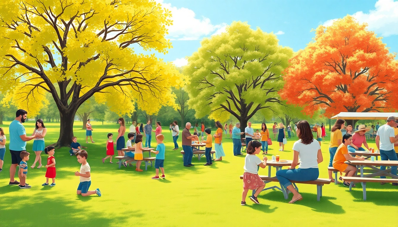 Families enjoying activities at a wildfire event perth in a lively park environment.