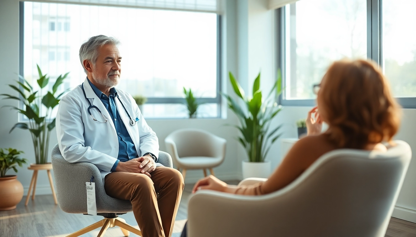 Engaging boutique doctor providing personalized care to a patient in an inviting office setting.
